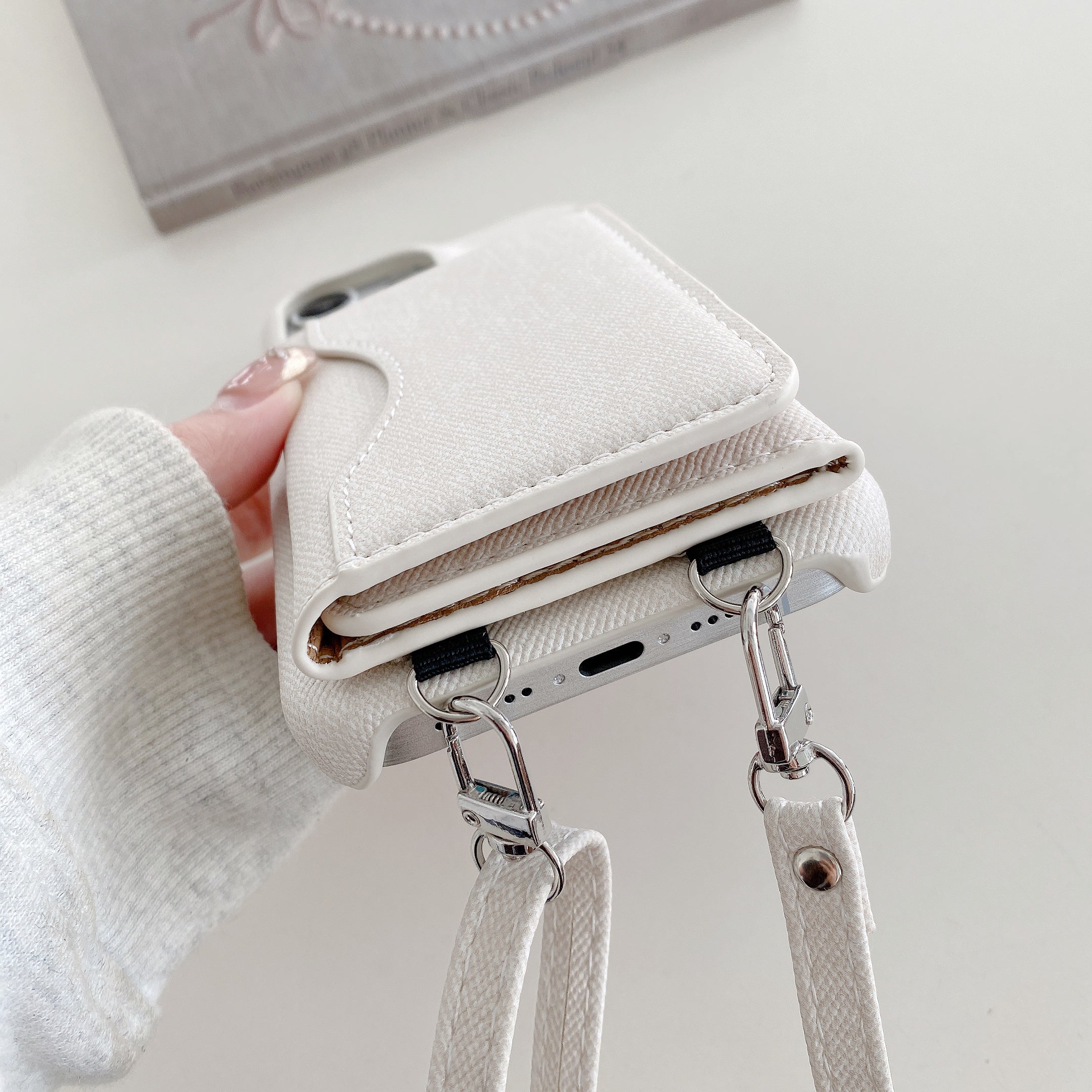 Denim iPhone Case With Wallet And Strap