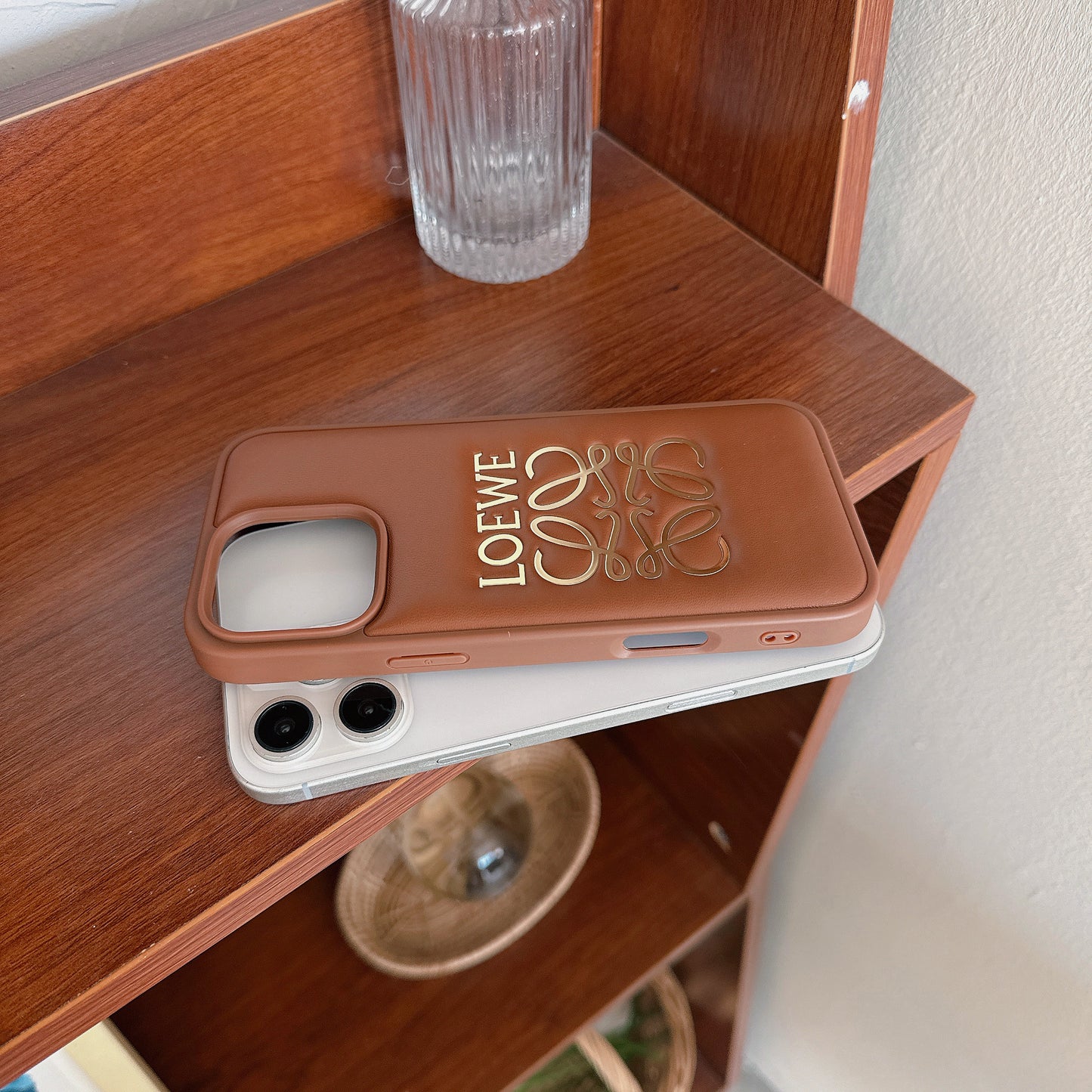 Leather LE iPhone Case Brown-JSP251510