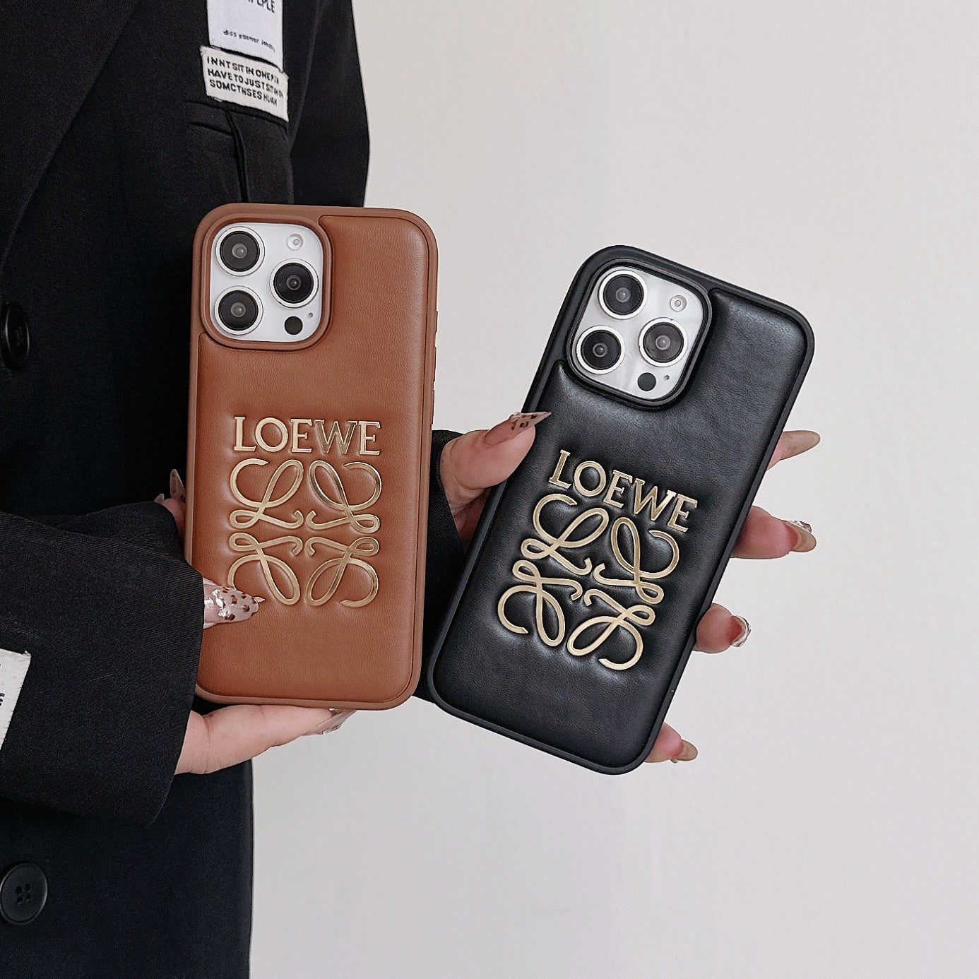 Leather LE iPhone Case Black-JSP251510