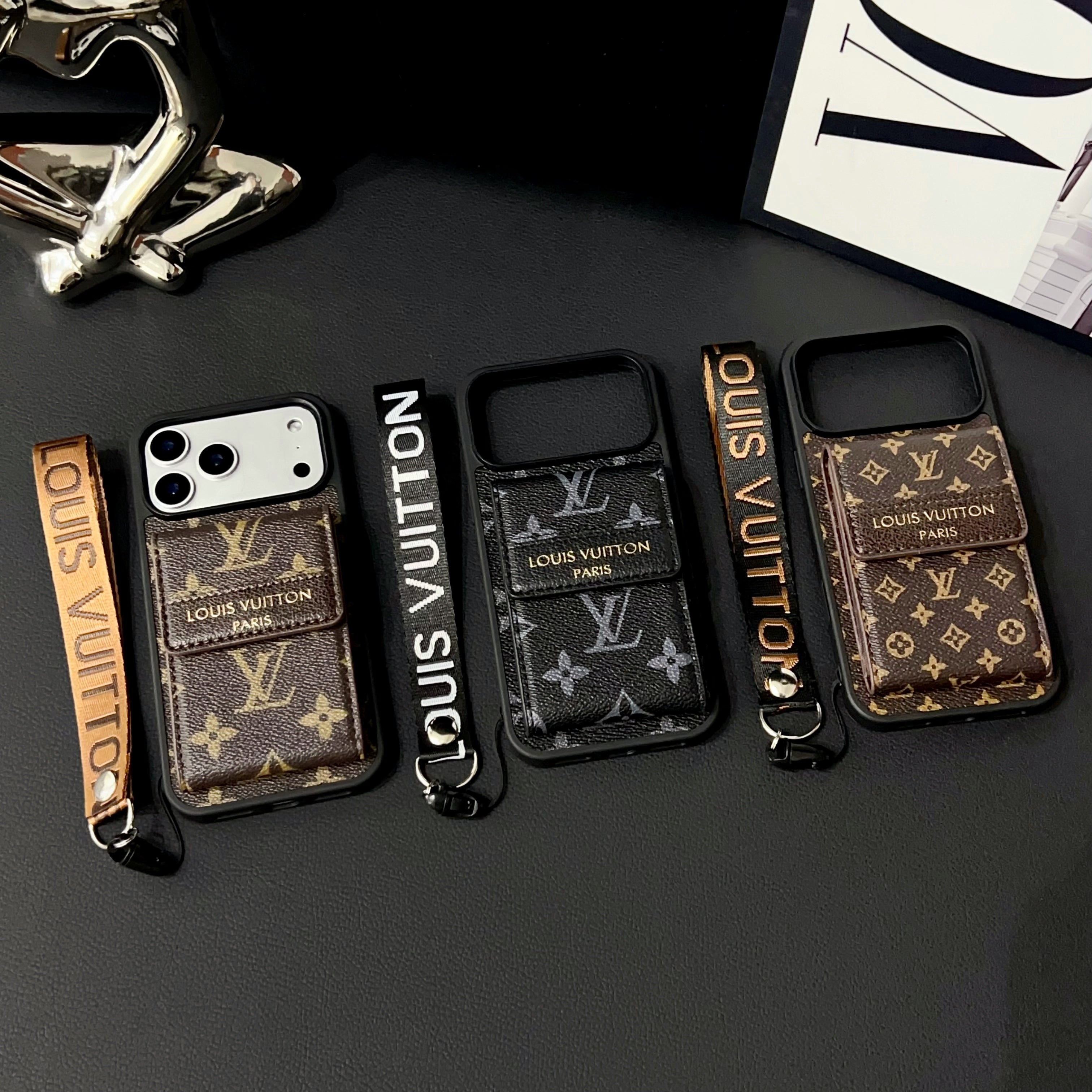 Premium Monogram iPhone Case With Wallet And Strap For iPhone 17 Series-CYLV137