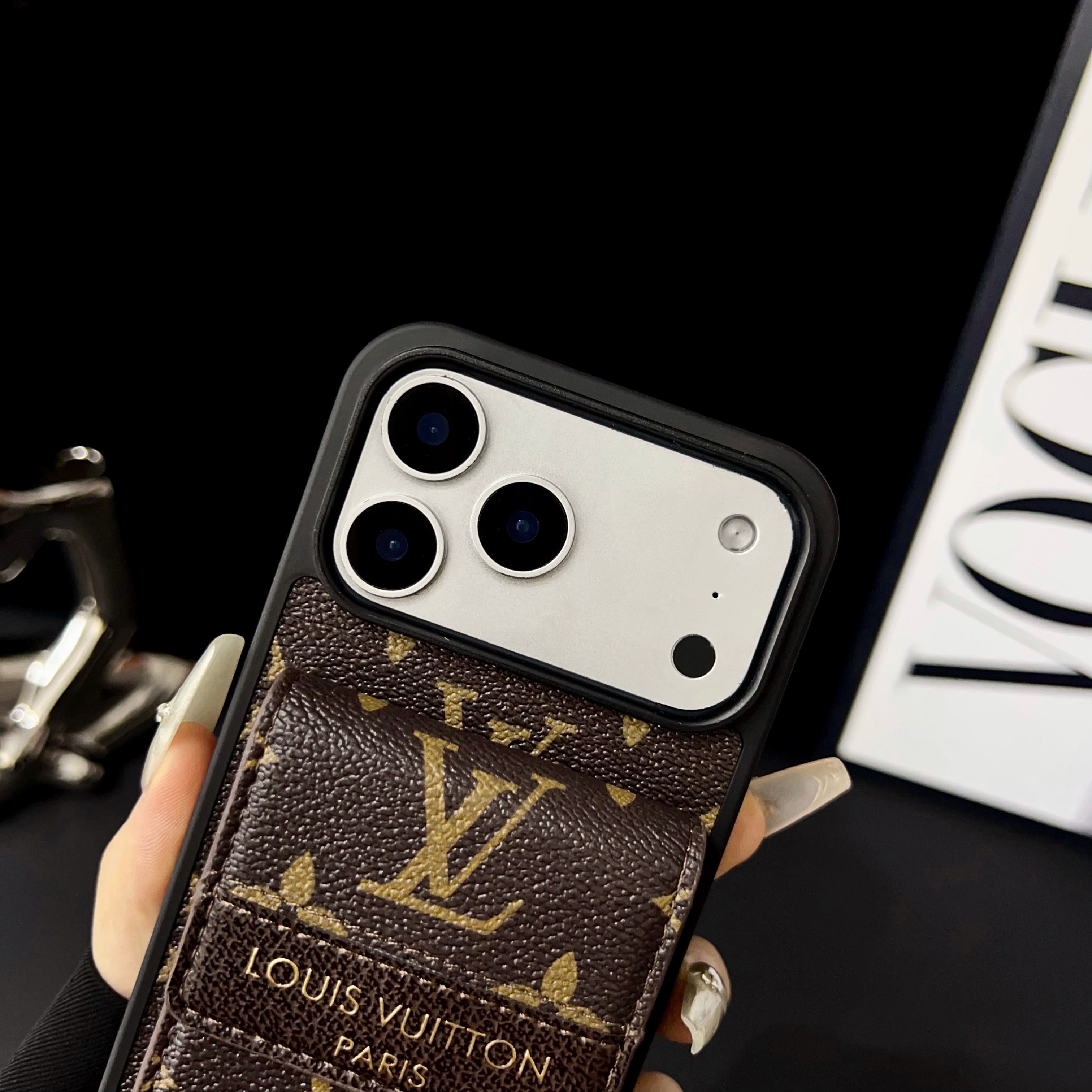Premium Monogram iPhone Case With Wallet And Strap For iPhone 17 Series-CYLV137