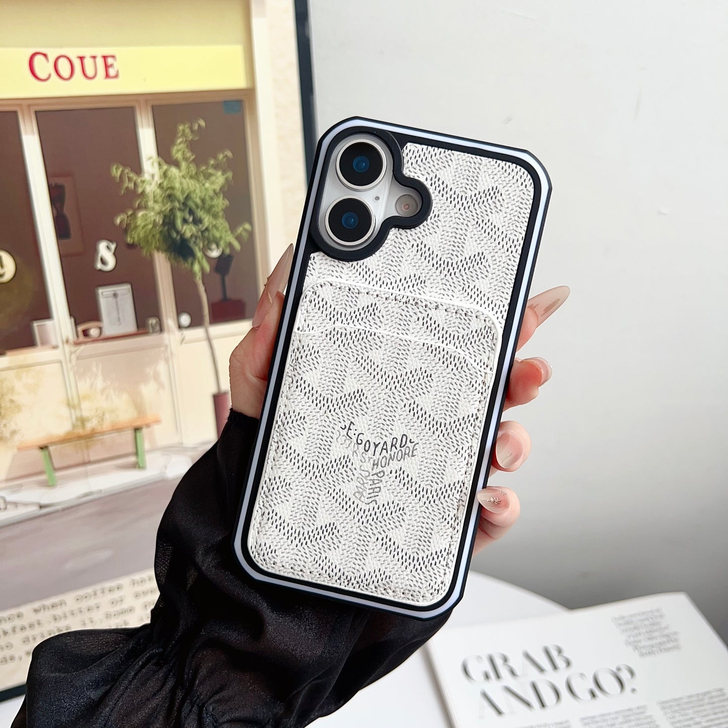 Leather GD iPhone Case With Card Holder -CFK251502