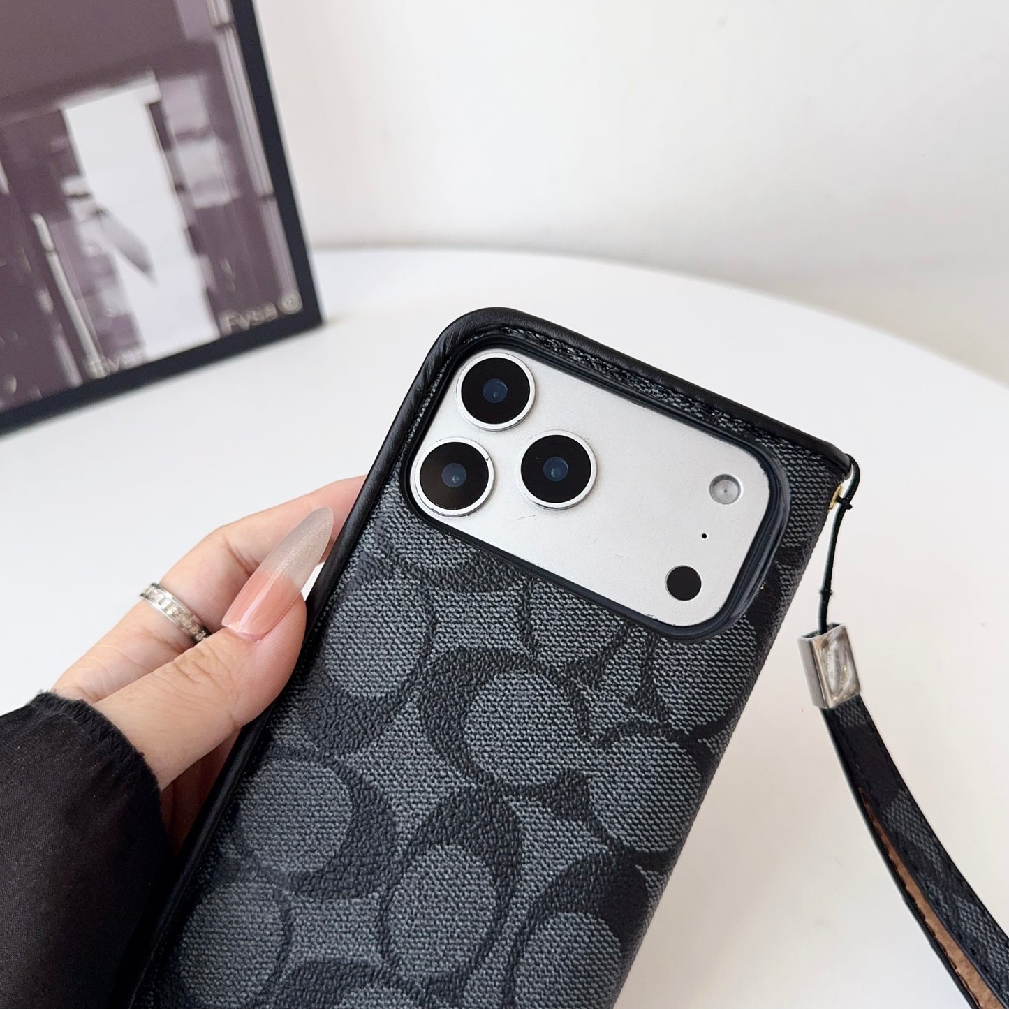 Classic Leather CH iPhone Case With Fold Wallet And Strap-CFPL005