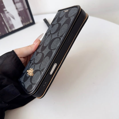 Classic Leather CH iPhone Case With Fold Wallet And Strap-CFPL005