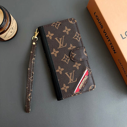 Classic Leather Monogram iPhone Case with Card Holder and Cash Pocket-CFHYL251025