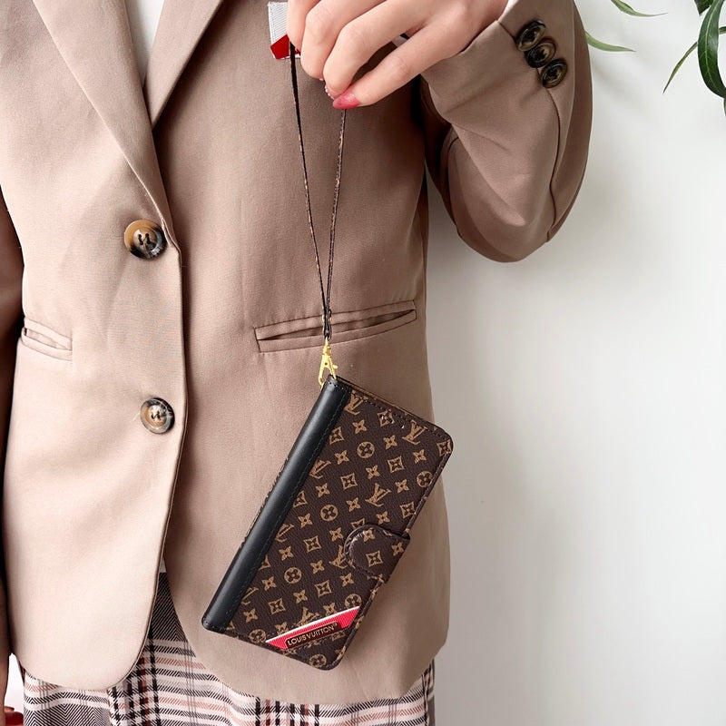 Classic Leather Monogram iPhone Case with Card Holder and Cash Pocket-CFHYL251025