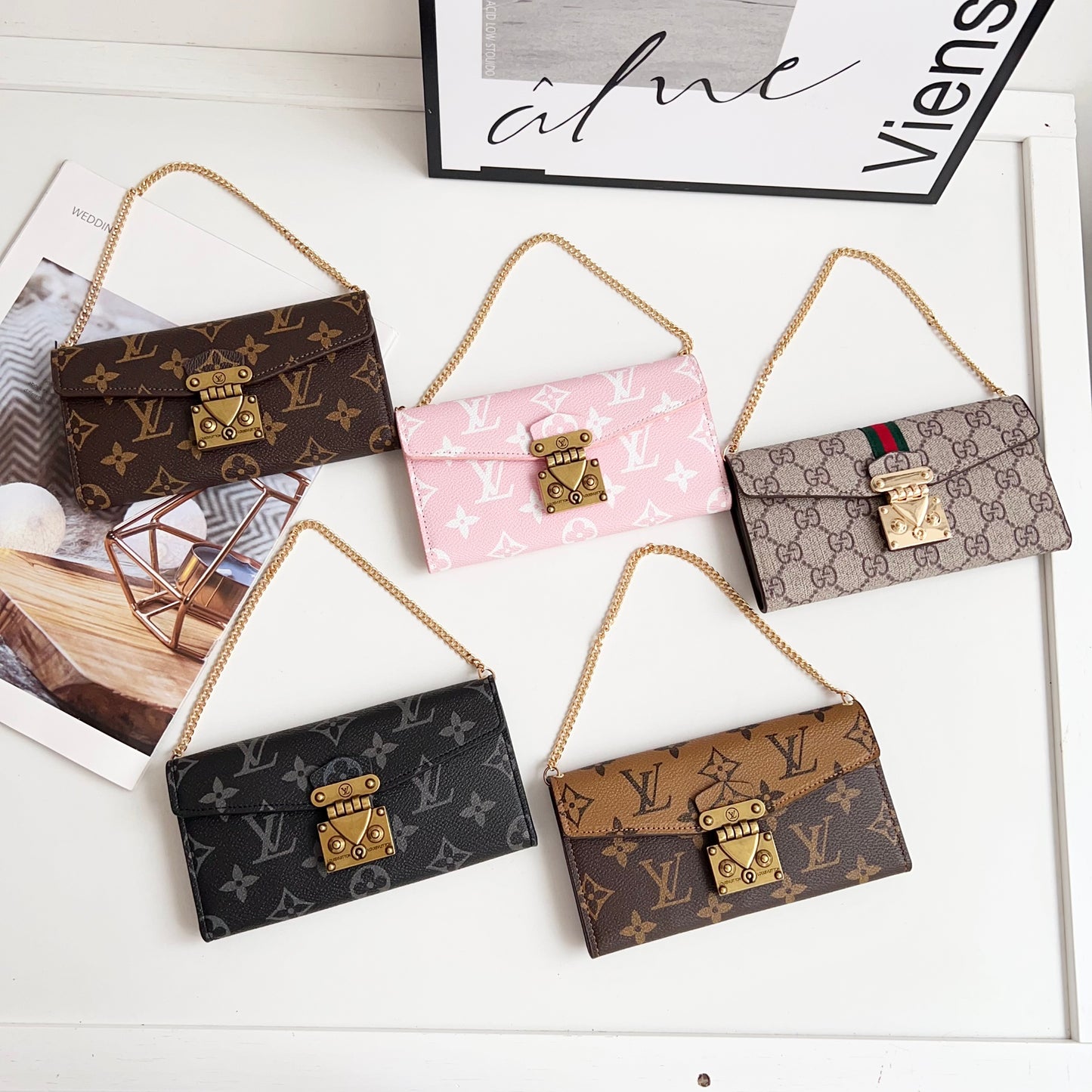 Luxury Folio Monogram iPhone Case With Card Holder And Crossbody Strap-CFMTY25