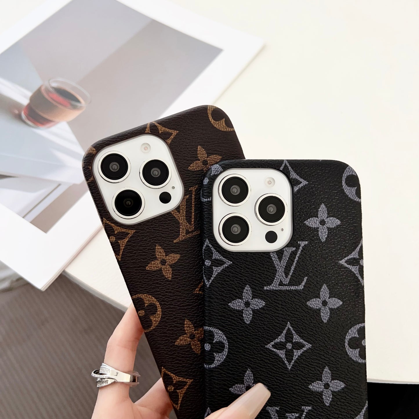 Leather Monogram iPhone Case Big Printing -MTS251807