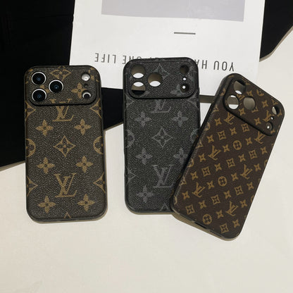 Leather Monogram iPhone Case For iPhone 17 Series-CRK251450