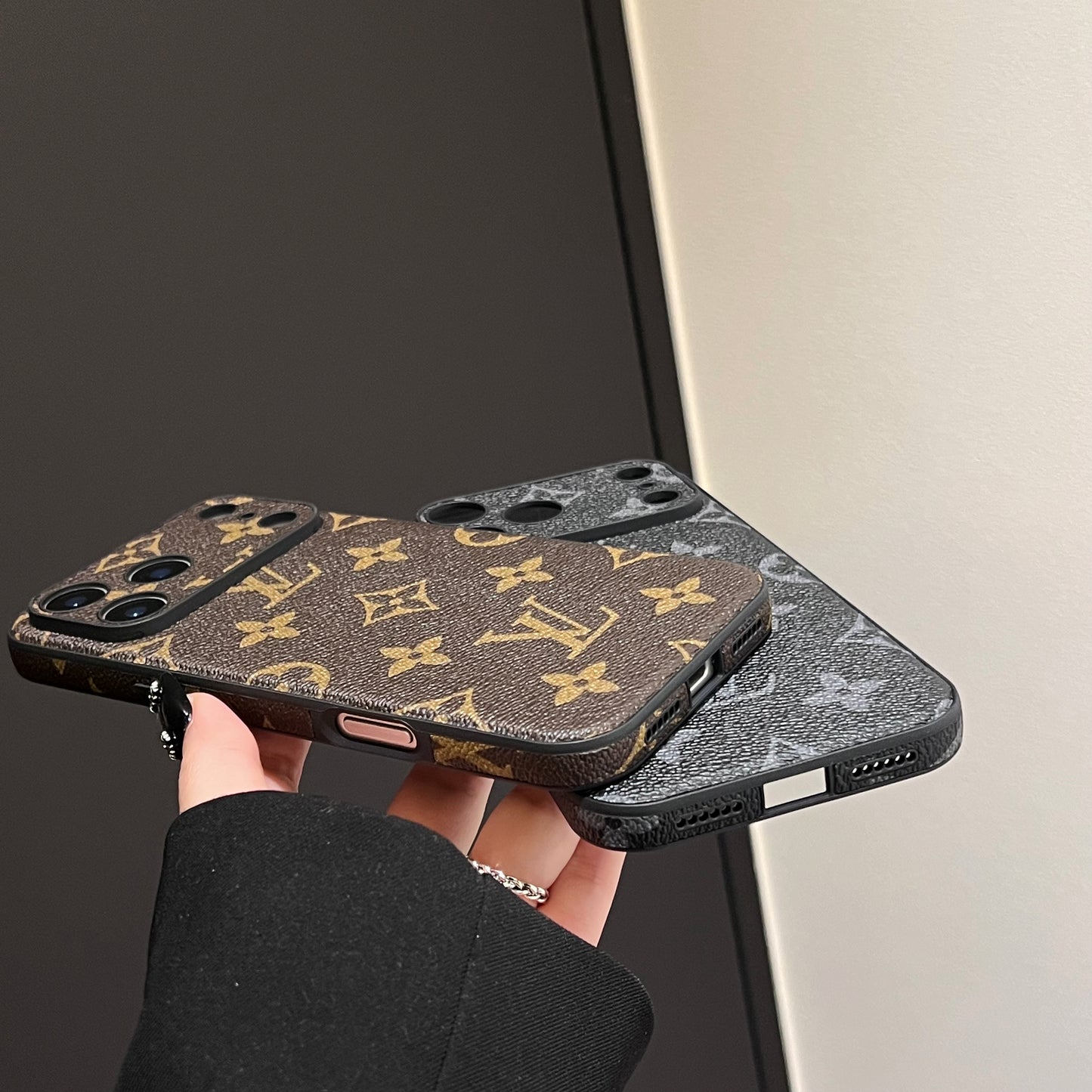 Leather Monogram iPhone Case For iPhone 17 Series-CRK251450