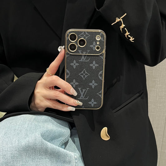 Classic Leather Monogram iPhone Case For iPhone 17 Series-CYLV006