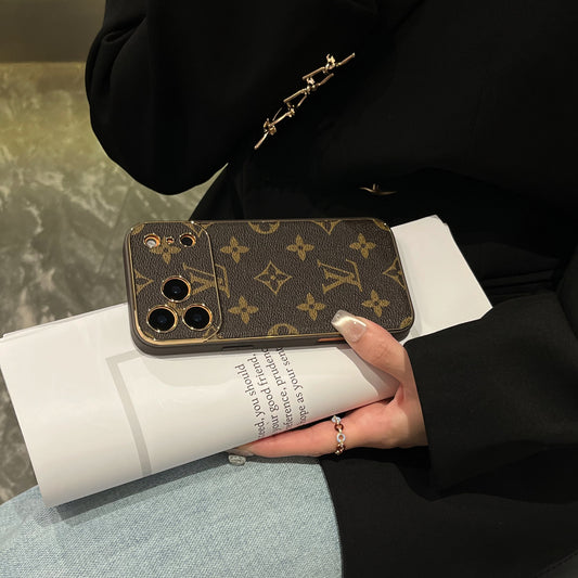 Luxury Leather Monogram iPhone Case For iPhone 17 Series-CYLV005