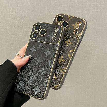 Luxury Leather Monogram iPhone Case For iPhone 17 Series-CYLV005