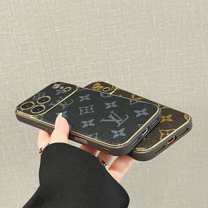 Luxury Leather Monogram iPhone Case For iPhone 17 Series-CYLV005