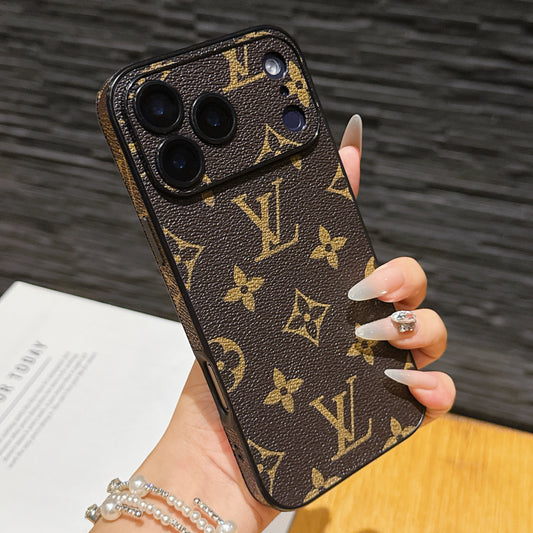 Leather Monogram iPhone Case For iPhone 17 Series-CYLV014