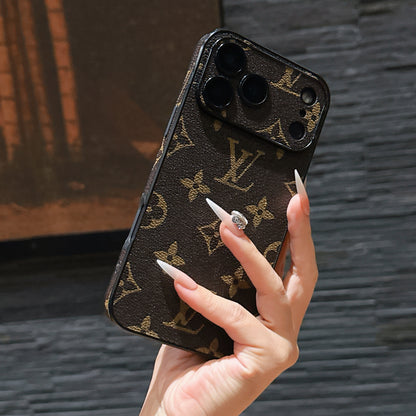 Leather Monogram iPhone Case For iPhone 17 Series-CYLV014