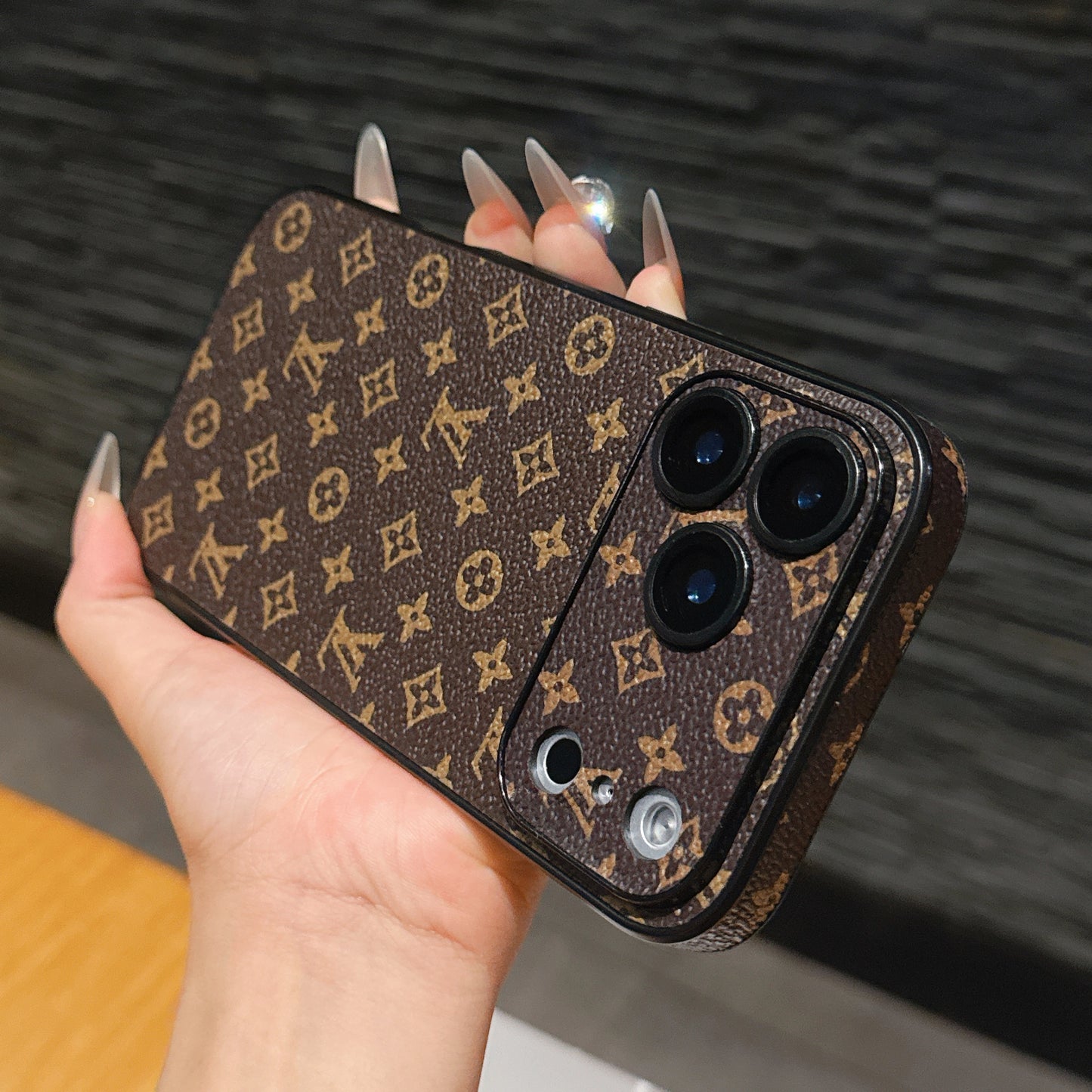 Luxury Leather Monogram iPhone Case For iPhone 17 Series-CYLV016