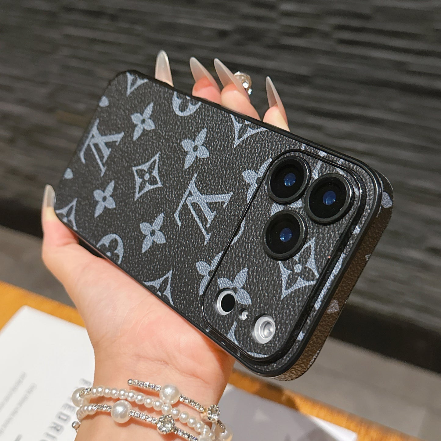 Classic Leather Monogram iPhone Case For iPhone 17 Series-CYLV015