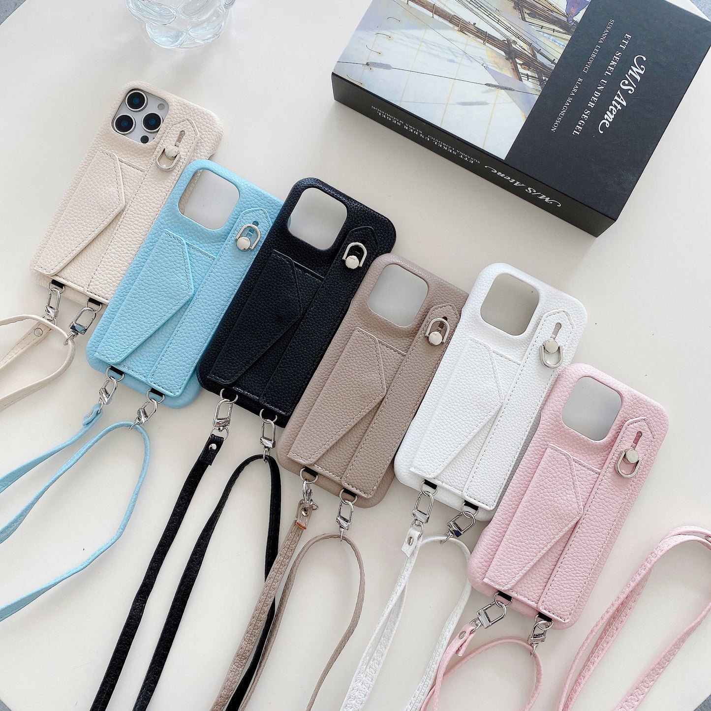 Leather iPhone Case With Card Holder And Strap