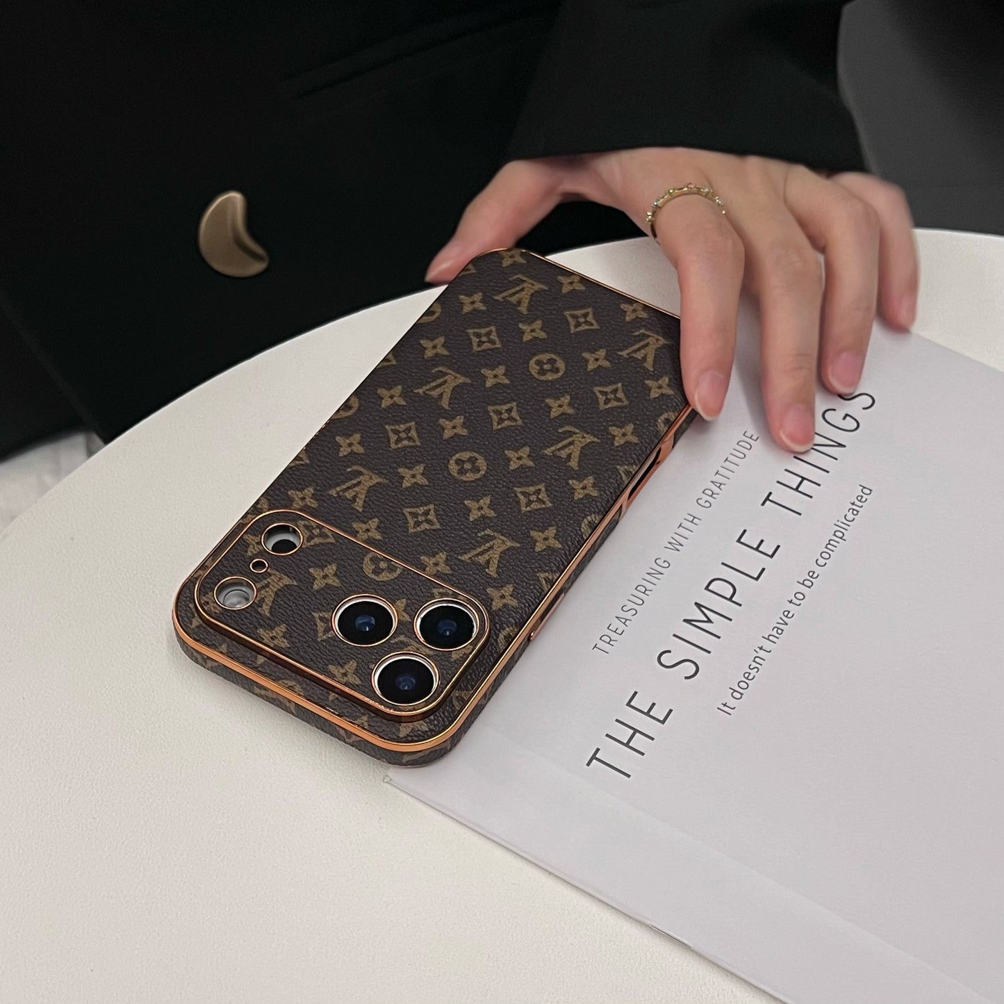 Luxury Leather  Monogram iPhone Case For iPhone 17 Series-SCK251013