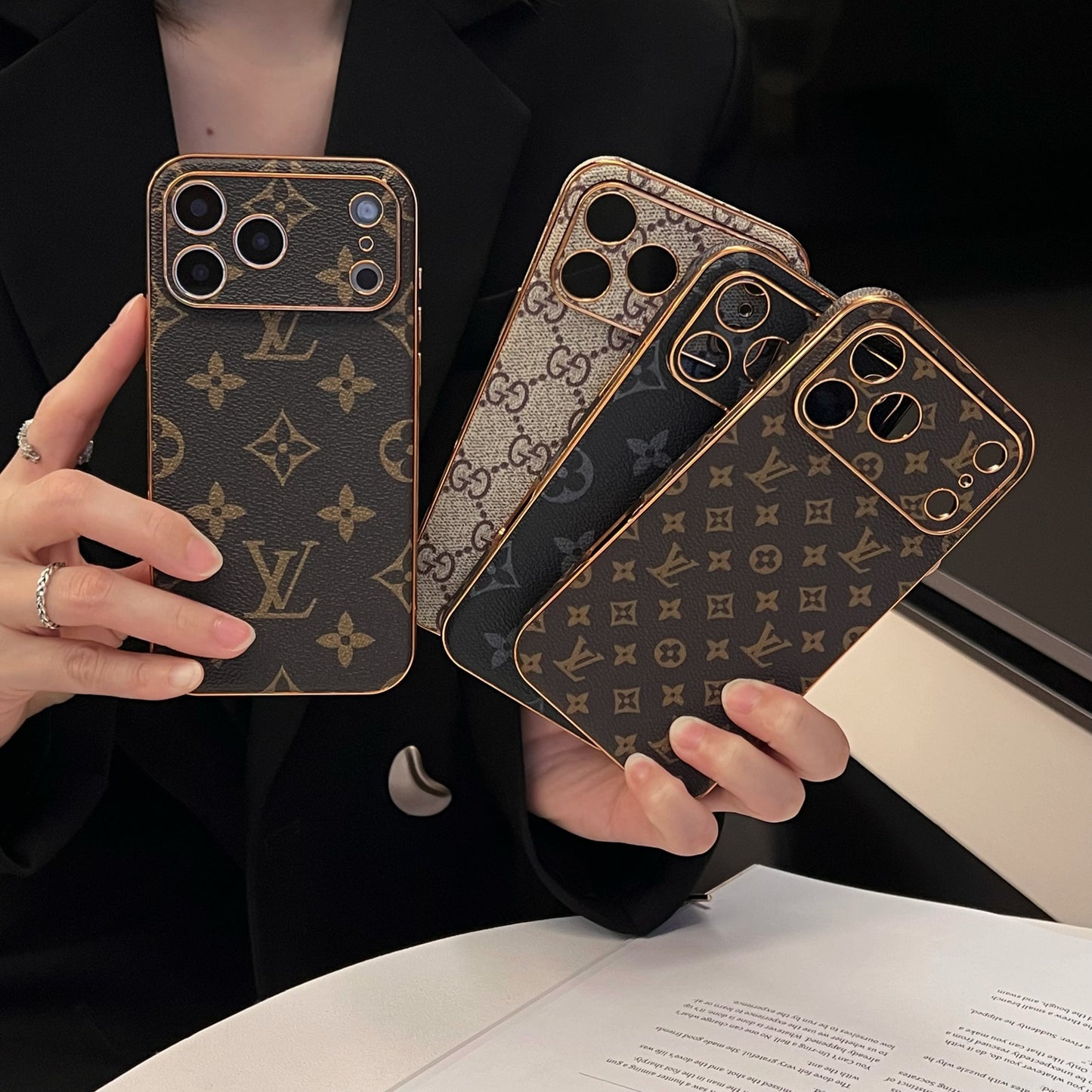 Luxury Leather  Monogram iPhone Case For iPhone 17 Series-SCK251013