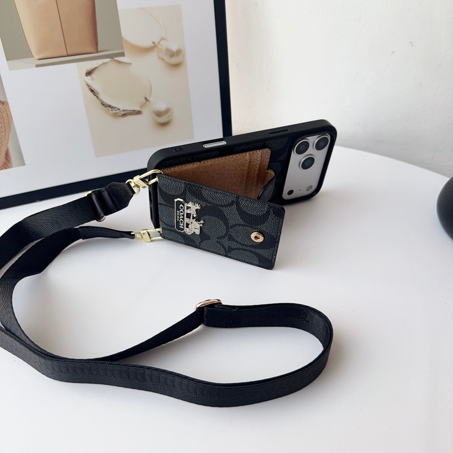 Leather CH iPhone Case With Wallet And Strap-CFK251420