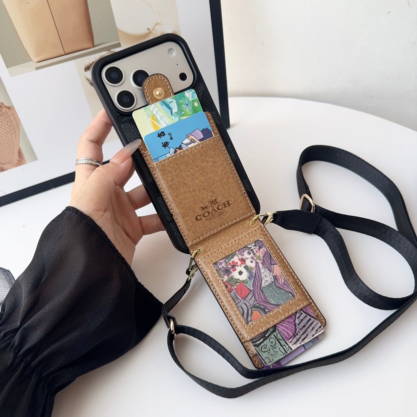 Leather CH iPhone Case With Wallet And Strap-CFK251420