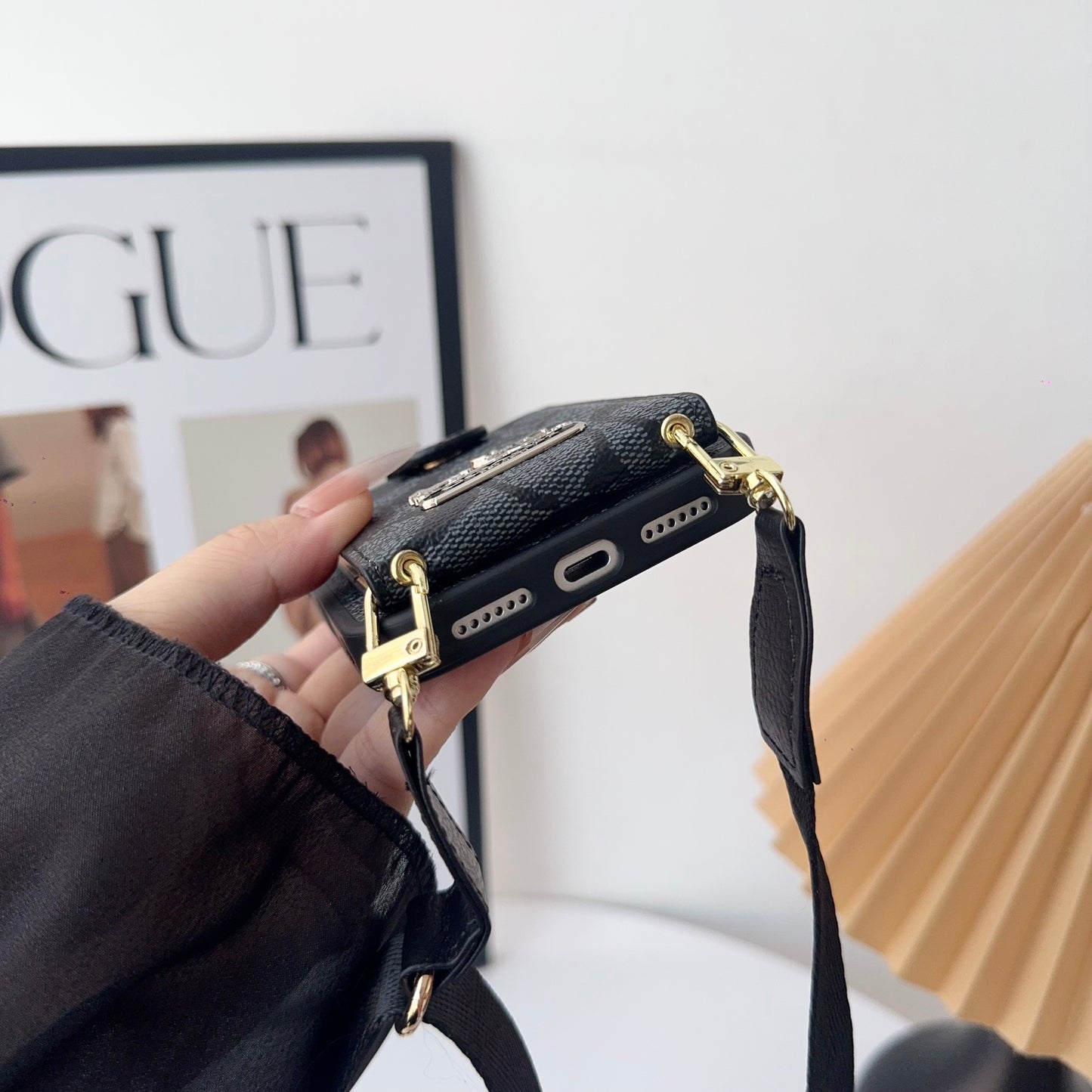 Leather CH iPhone Case With Wallet And Strap-CFK251420