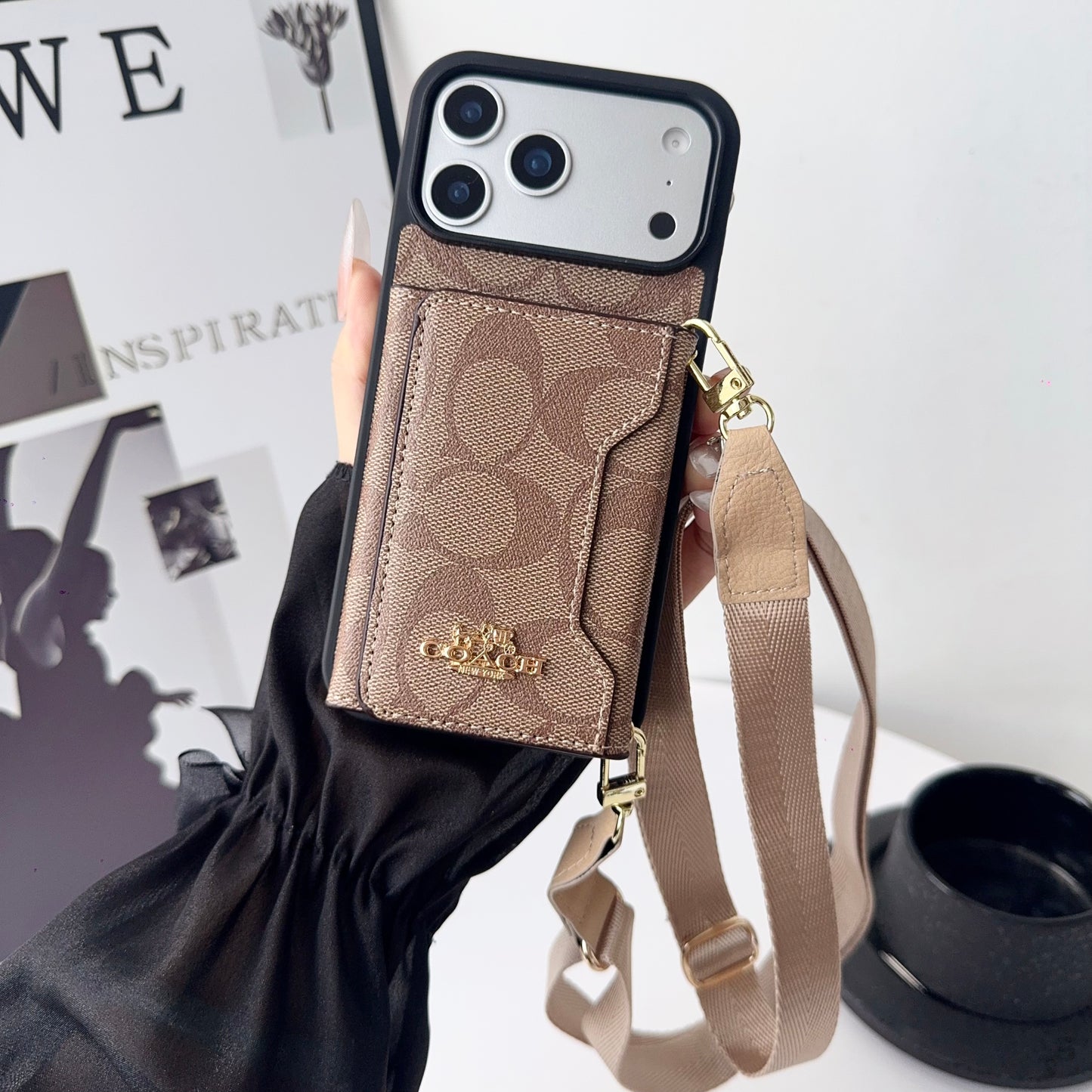 Leather CH iPhone Case With Wallet And Crossbody Strap-CFK251106