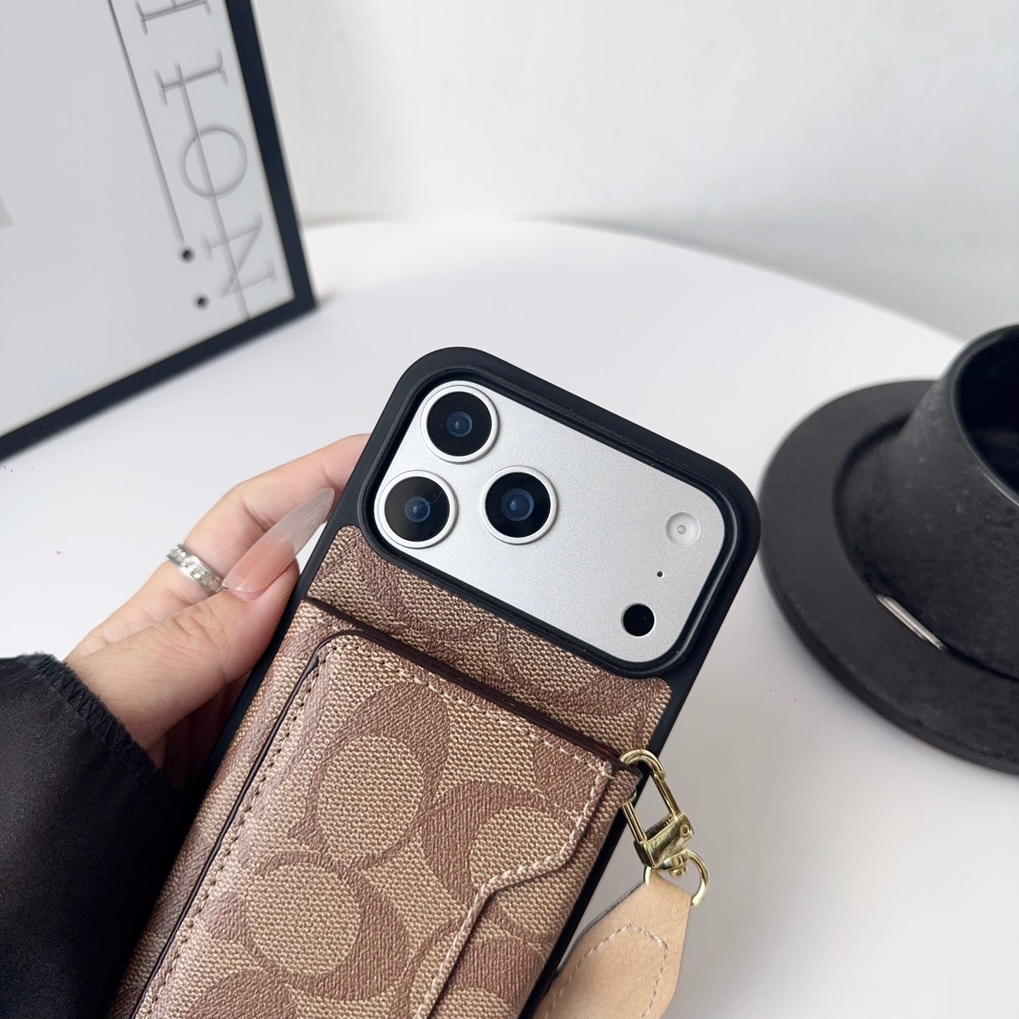 Leather CH iPhone Case With Wallet And Crossbody Strap-CFK251106