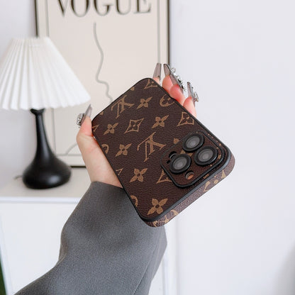 Leather Monogram iPhone Case With Lens Protection Big Printing -CEK251736