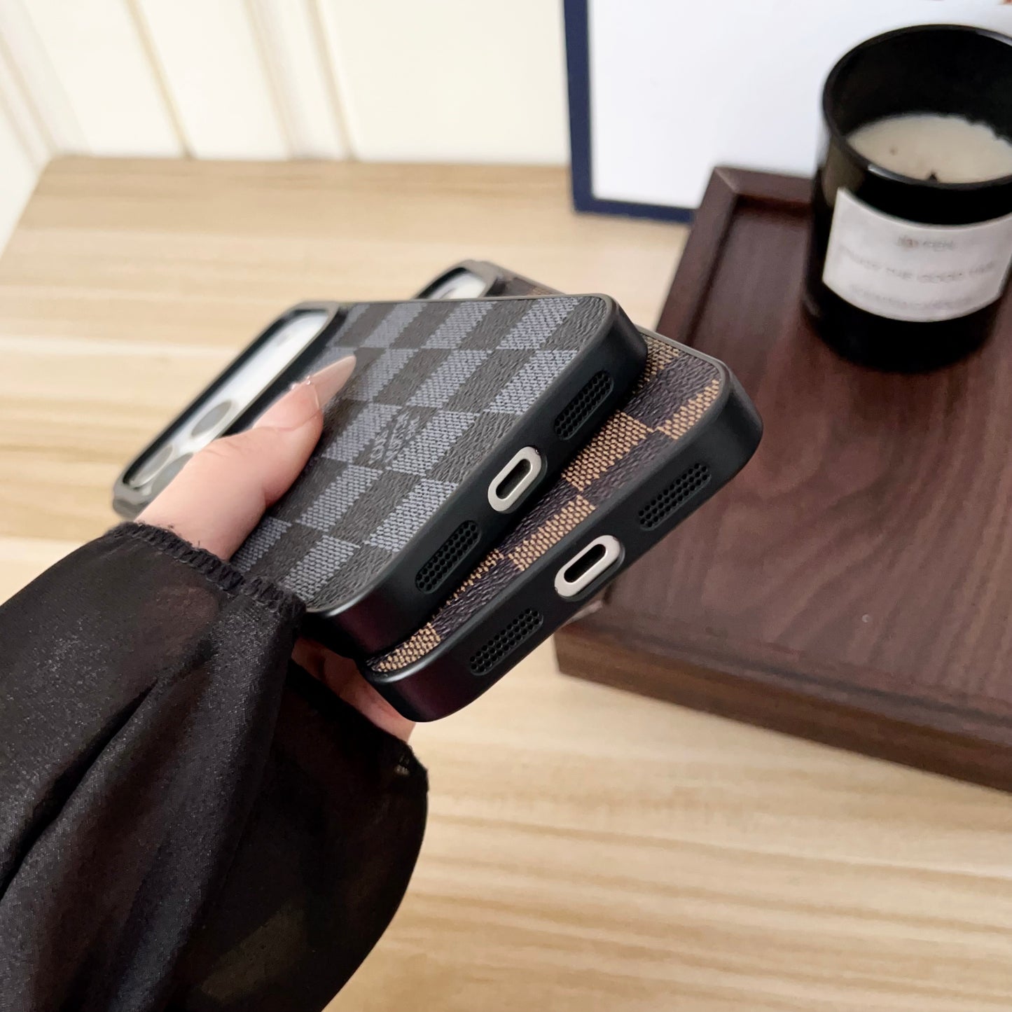 Luxury Leather Monogram iPhone Case For iPhone 17 Series-CYLV013