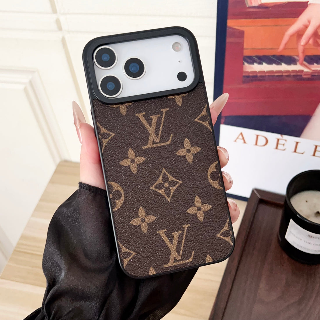 Luxury Leather Monogram iPhone Case For iPhone 17 Series-CYLV013