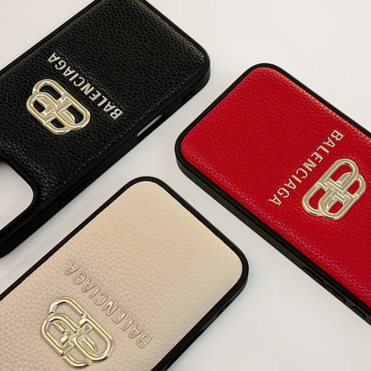 Leather BA iPhone Case Black-BLK250526