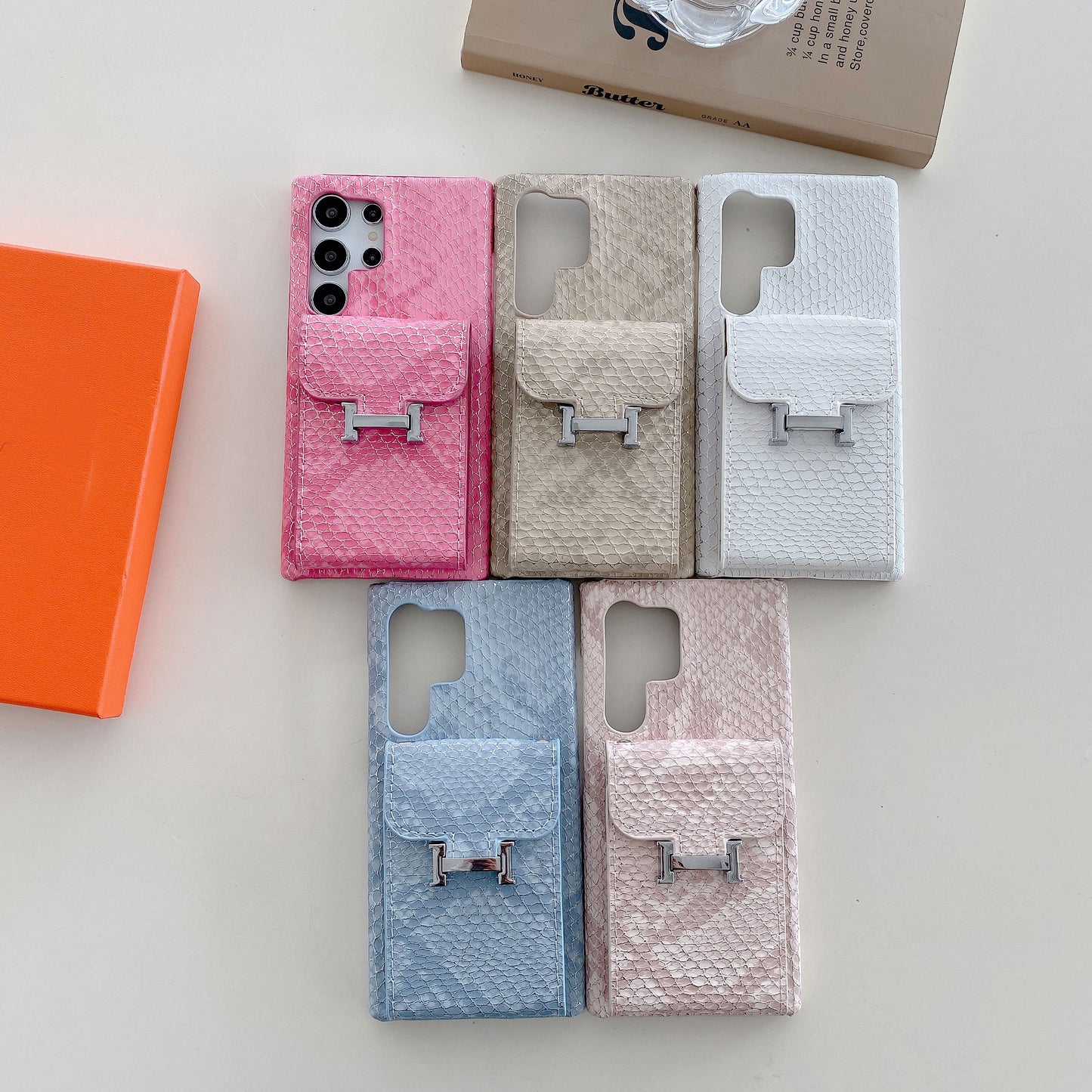 Snake Leather Samsung Phone Case With Card Holder