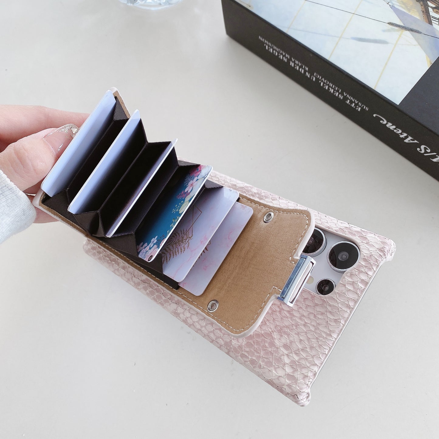 Snake Leather Samsung Phone Case With Card Holder