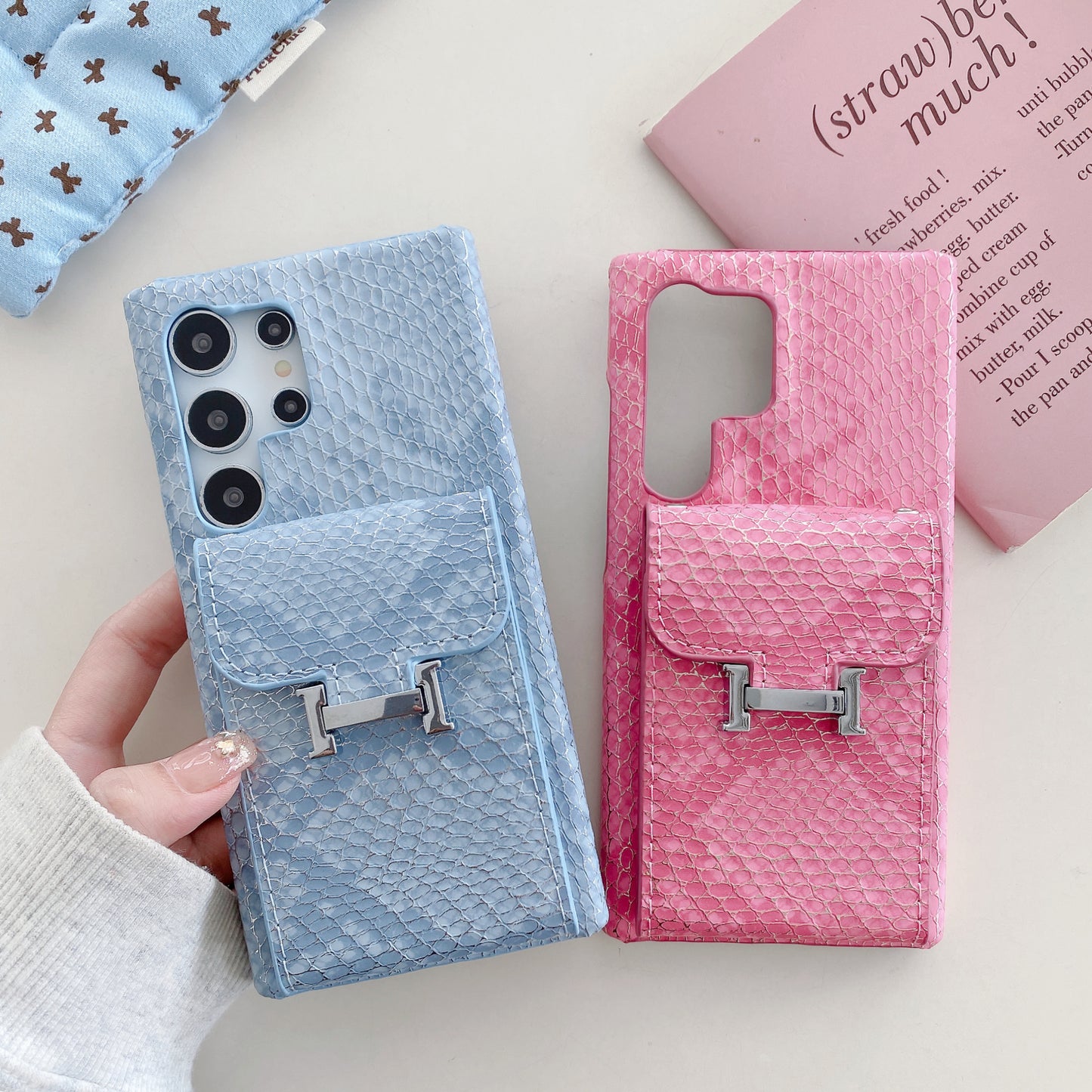 Snake Leather Samsung Phone Case With Card Holder