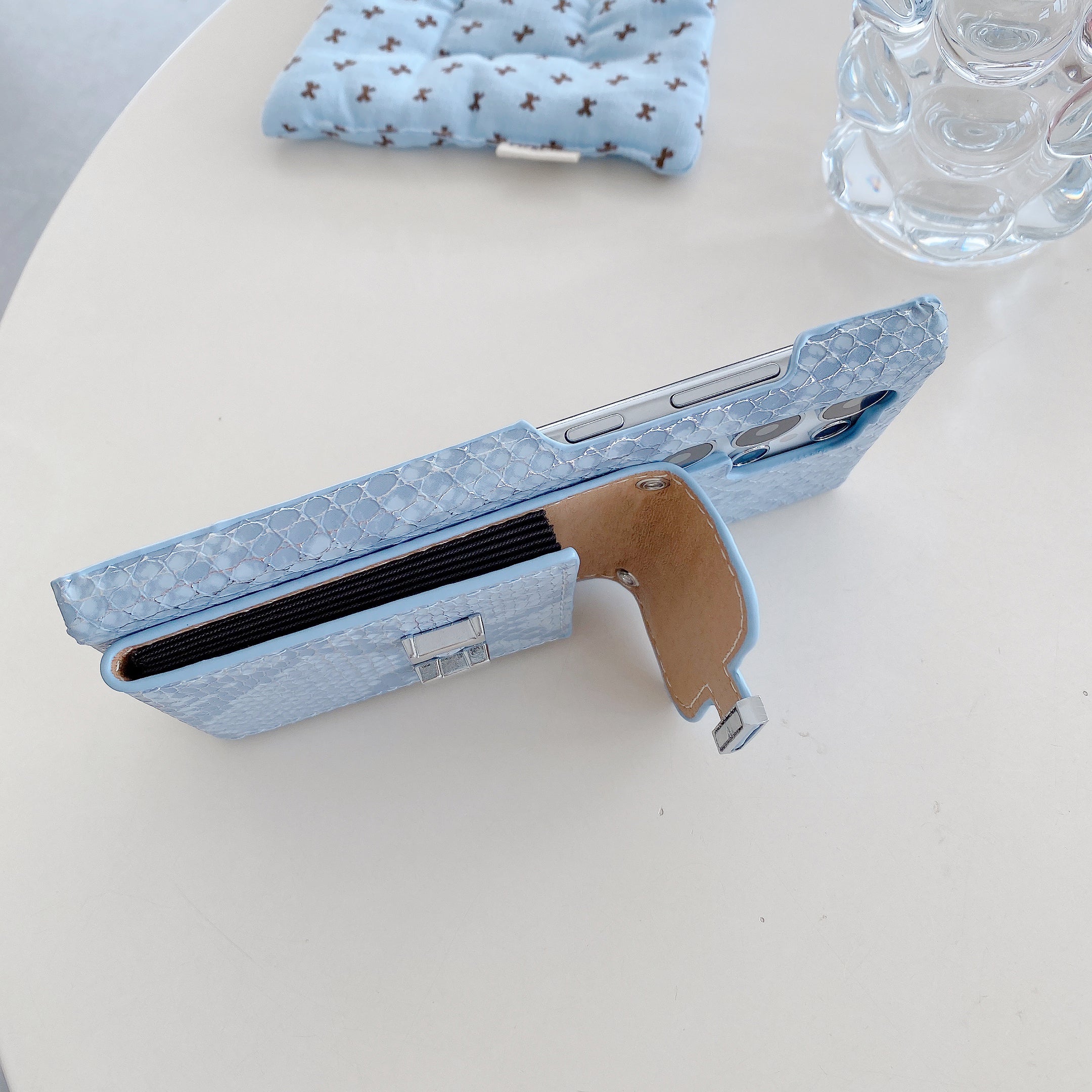 Snake Leather Samsung Phone Case With Card Holder