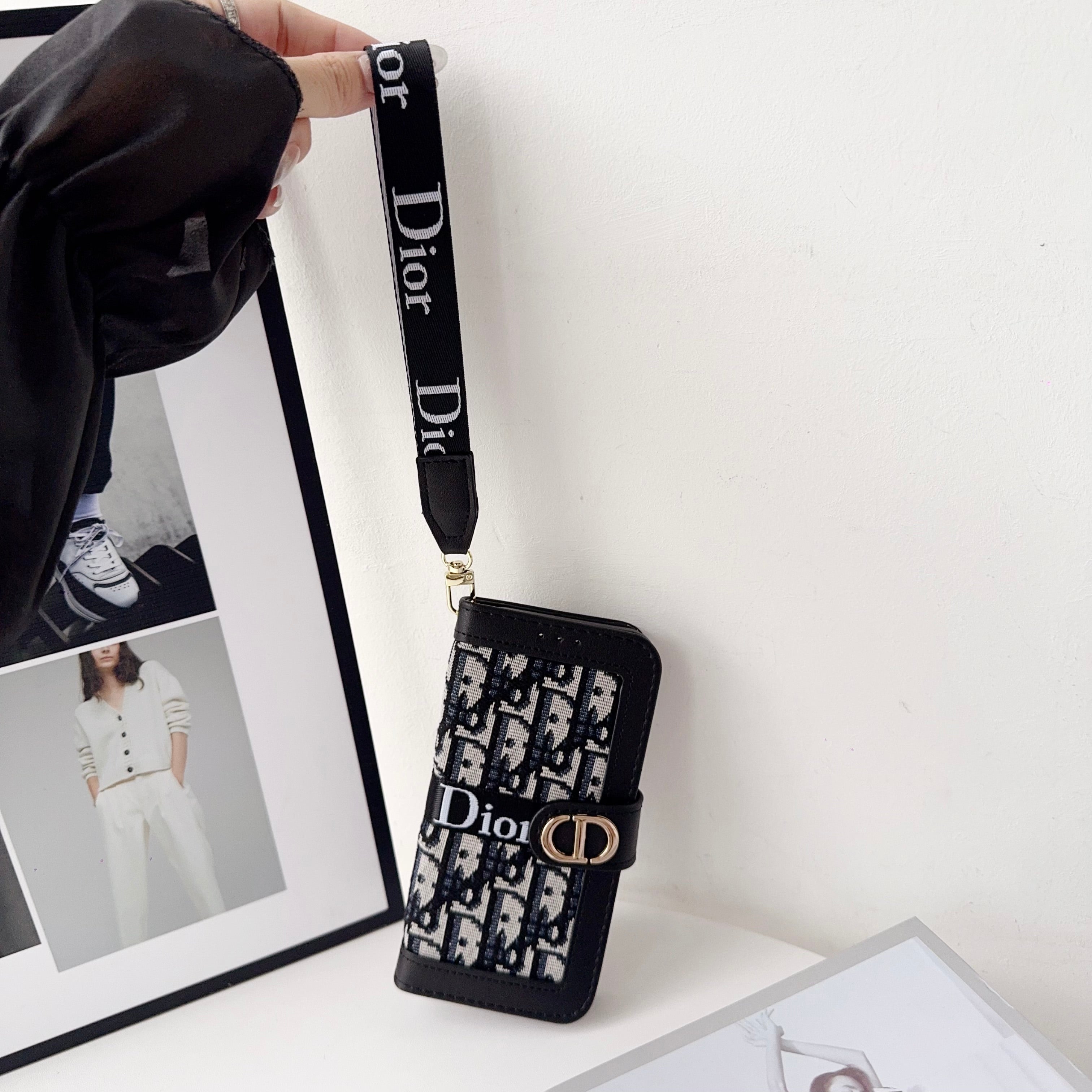 CD iPhone Case With Card Holder And Wrist Strap-CFW251104