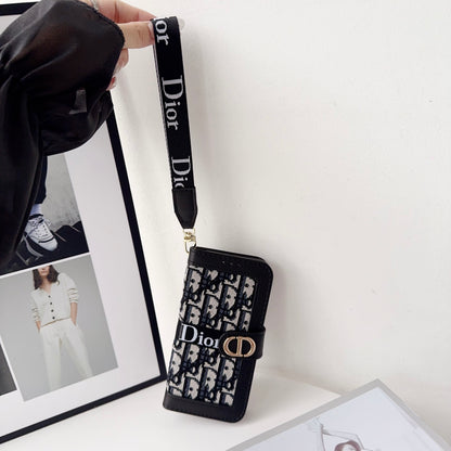 CD iPhone Case With Card Holder And Wrist Strap-CFW251104