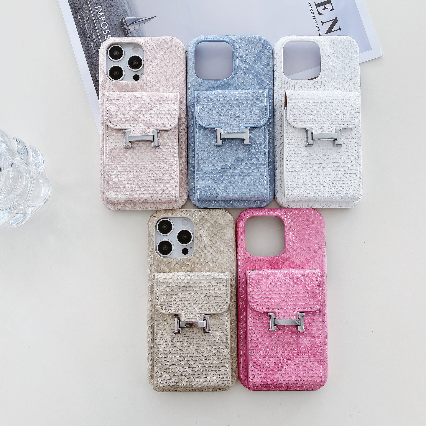 Snake Leather iPhone Case With Card Holder