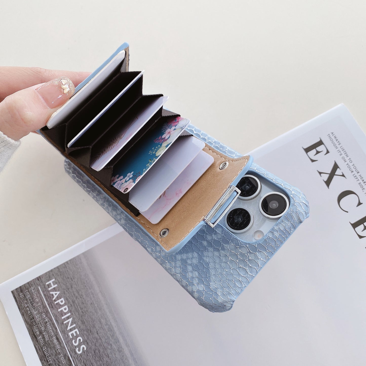 Snake Leather iPhone Case With Card Holder