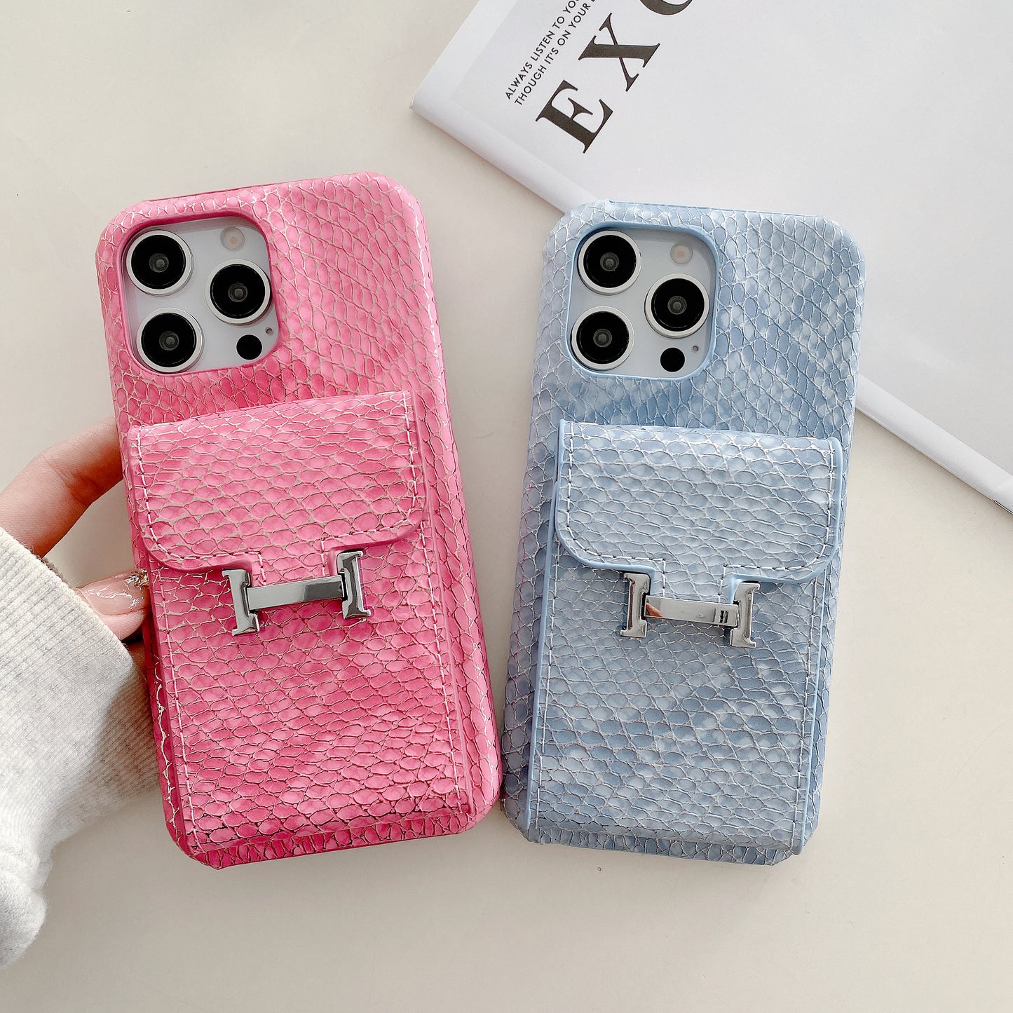 Snake Leather iPhone Case With Card Holder