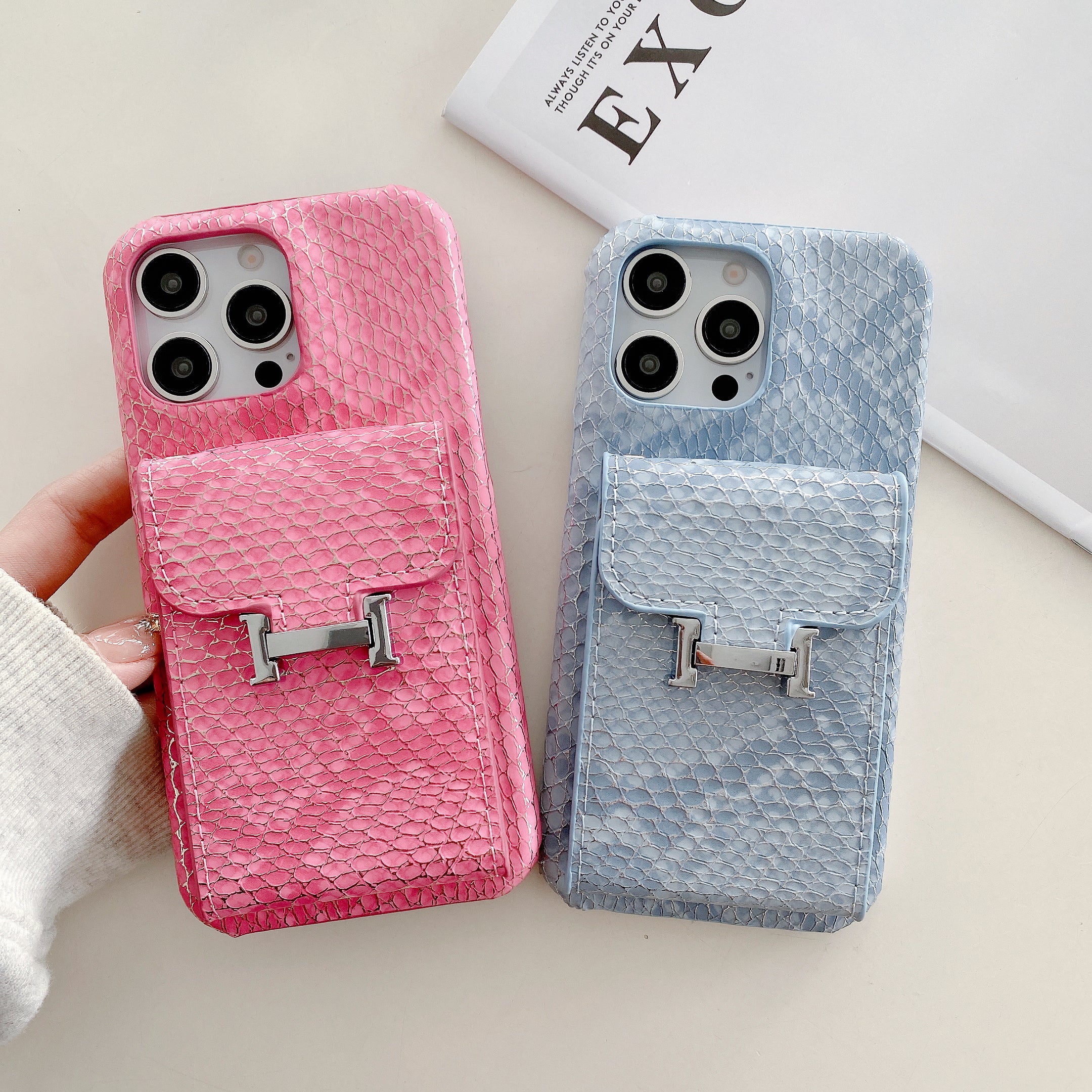 Snake Leather iPhone Case With Card Holder