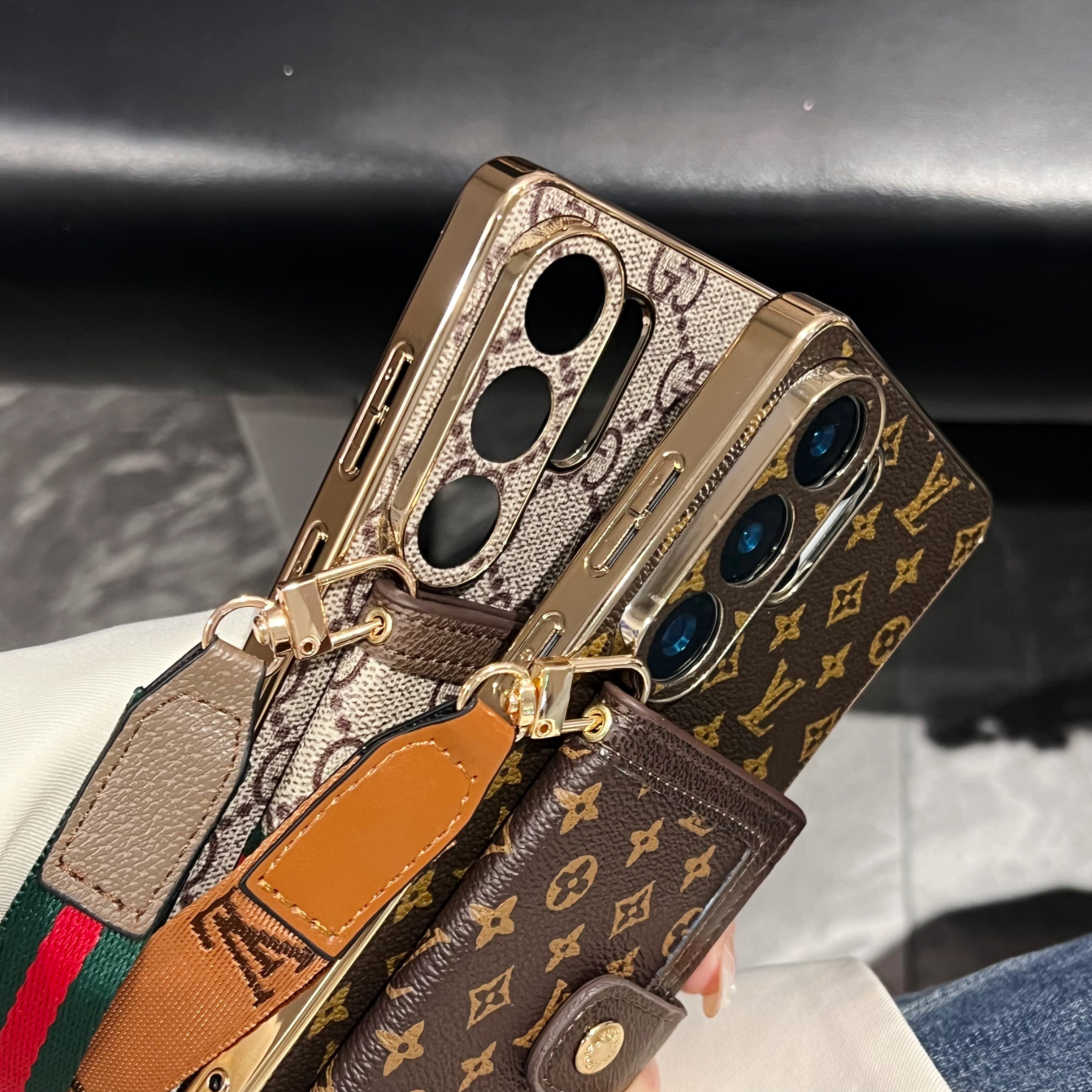 Leather  GG Samsung Galaxy S Series Case With Wallet And Crossbody Strap-CYGG151
