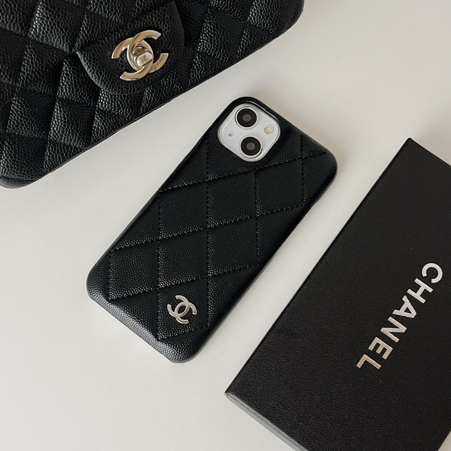 Classic Leather CC iPhone Case Black -ZKK251023