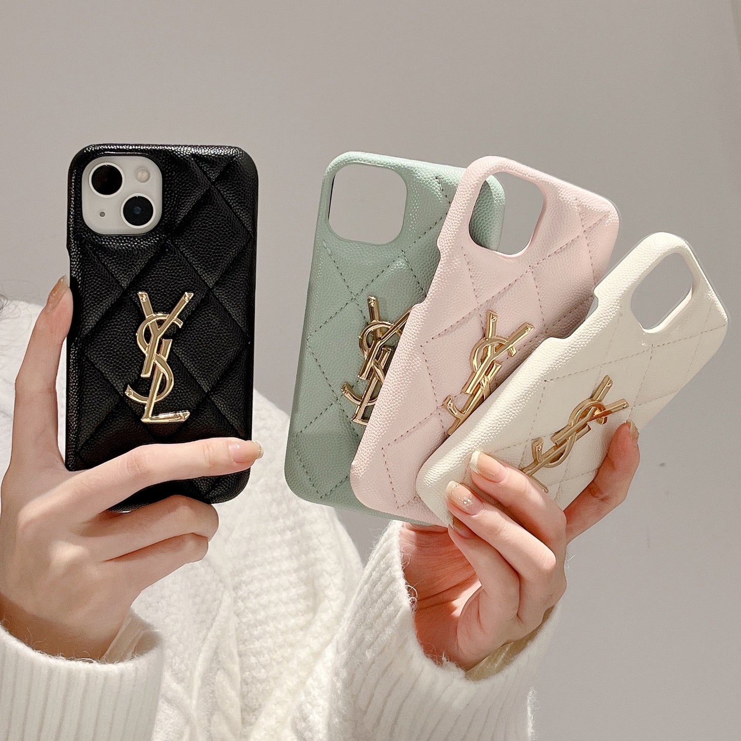 Classic YL iPhone Case Leather Black-LXP241442