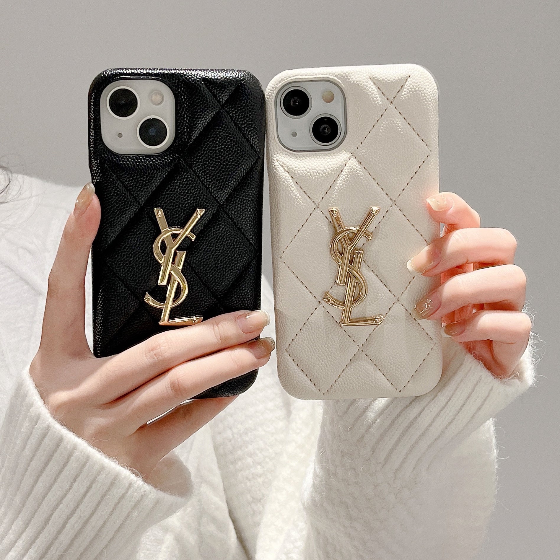 Classic YL iPhone Case Leather Black-LXP241442