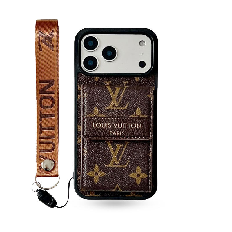 Premium Monogram iPhone Case With Wallet And Strap For iPhone 17 Series-CYLV137