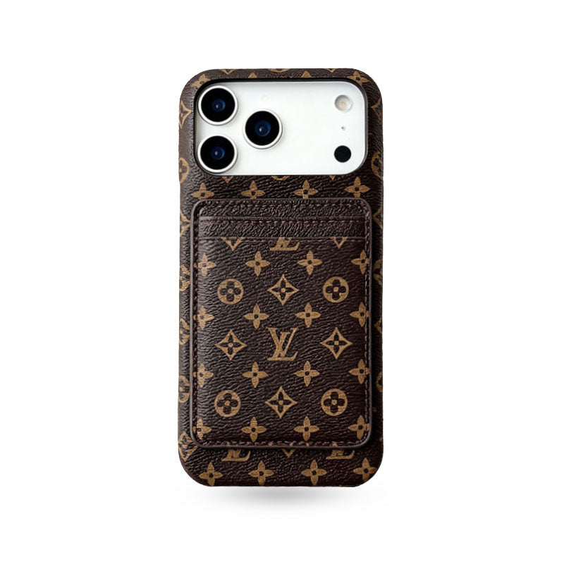 High-quality Monogram iPhone Case With Card Holder For iPhone 17 Series-CYLV138